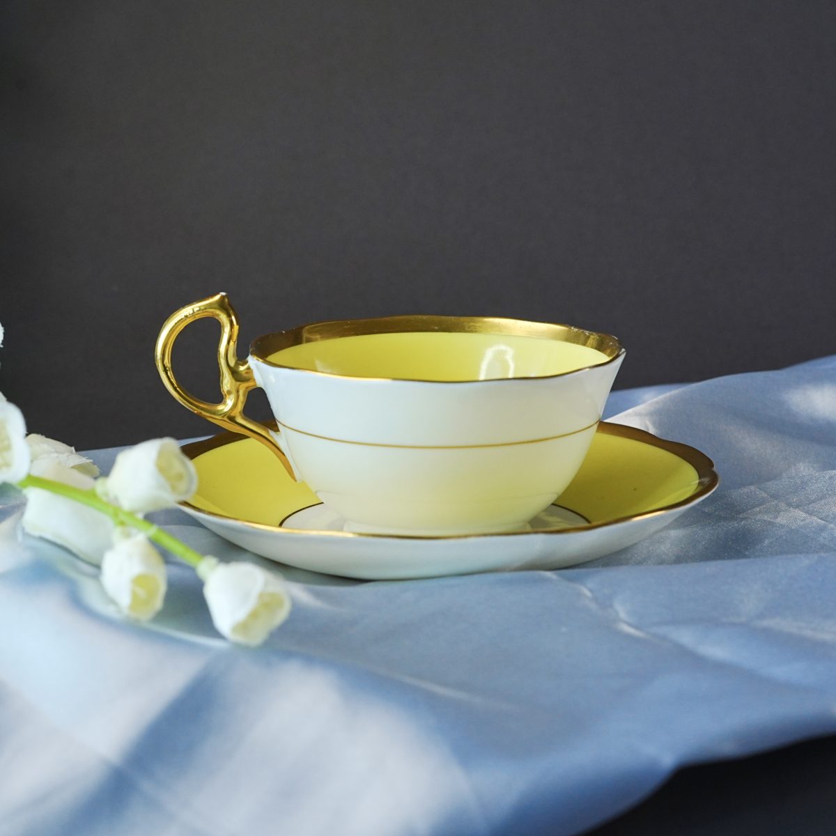 Vintage Royal Albert Canary Yellow Teacup & Saucer photo 5