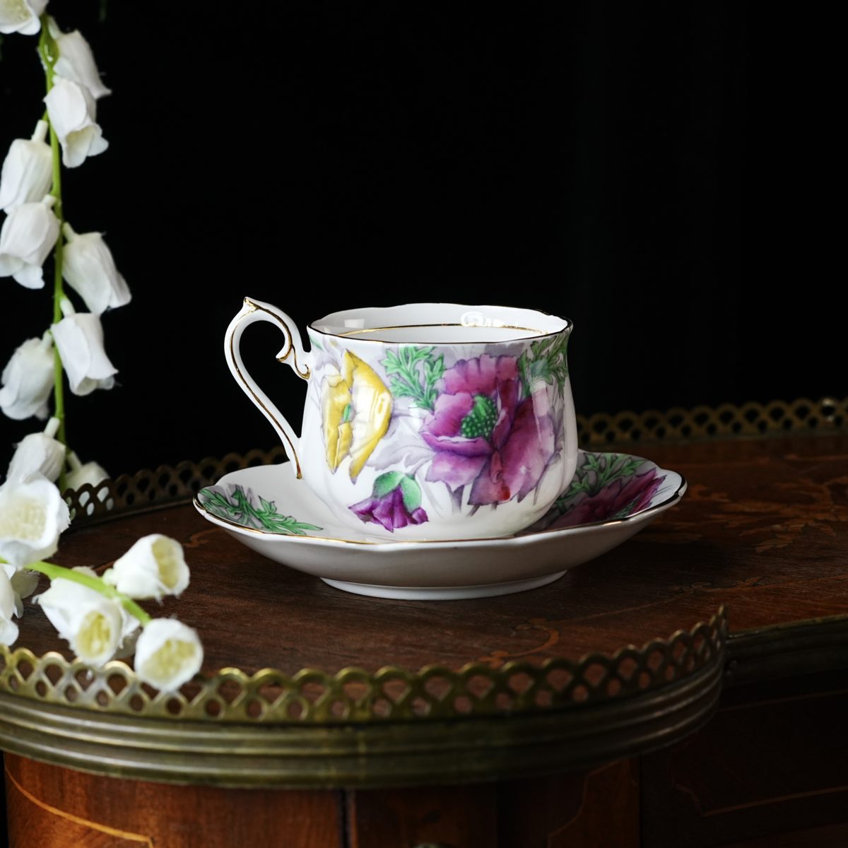 Vintage Royal Albert Flower Of The Month Series Poppy Teacup & Saucer photo 5