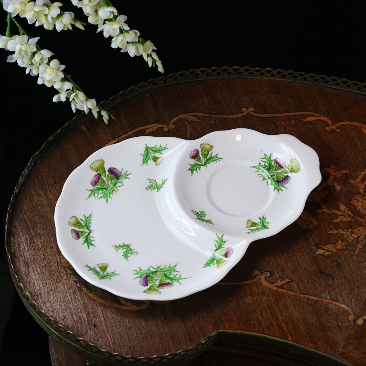 Vintage Royal Albert Highland Thistle Tennis Snack Plate photo 2