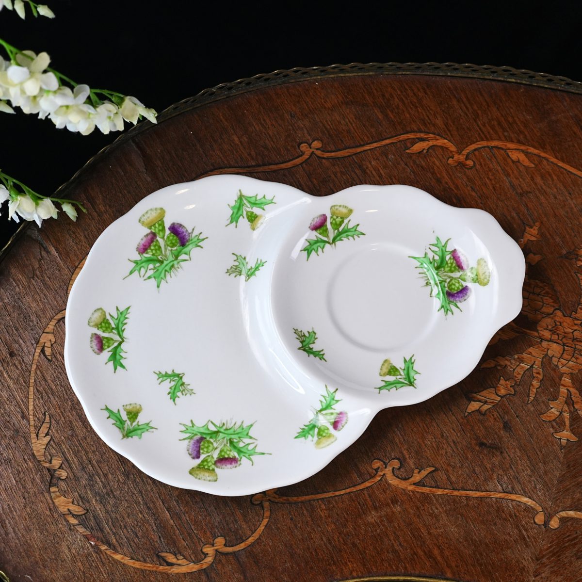 Vintage Royal Albert Highland Thistle Tennis Snack Plate photo 3
