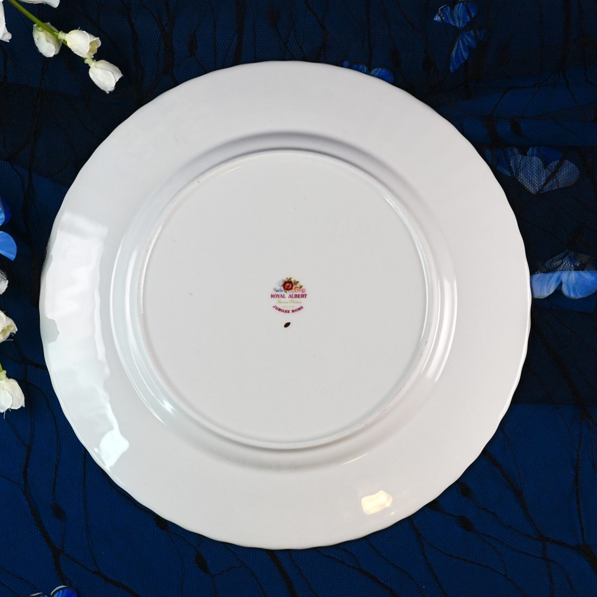 Maker's mark on the base of Vintage Royal Albert "Jubilee Rose" Dinner Plate