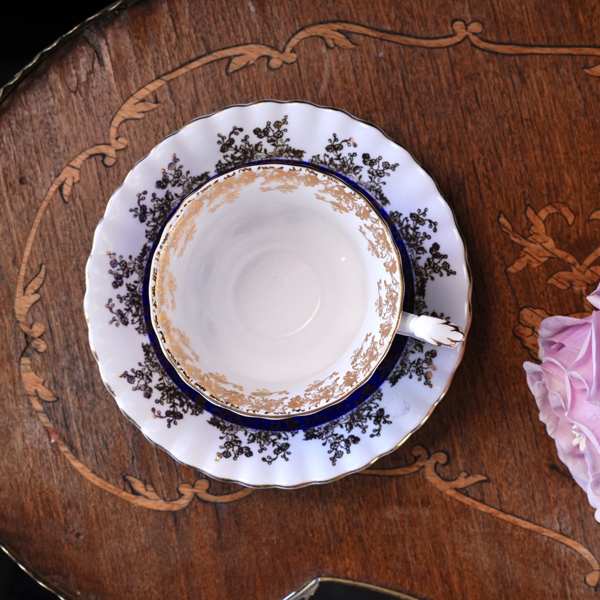 Vintage Royal Albert Cobalt Blue & Gold Teacup & Saucer photo 5