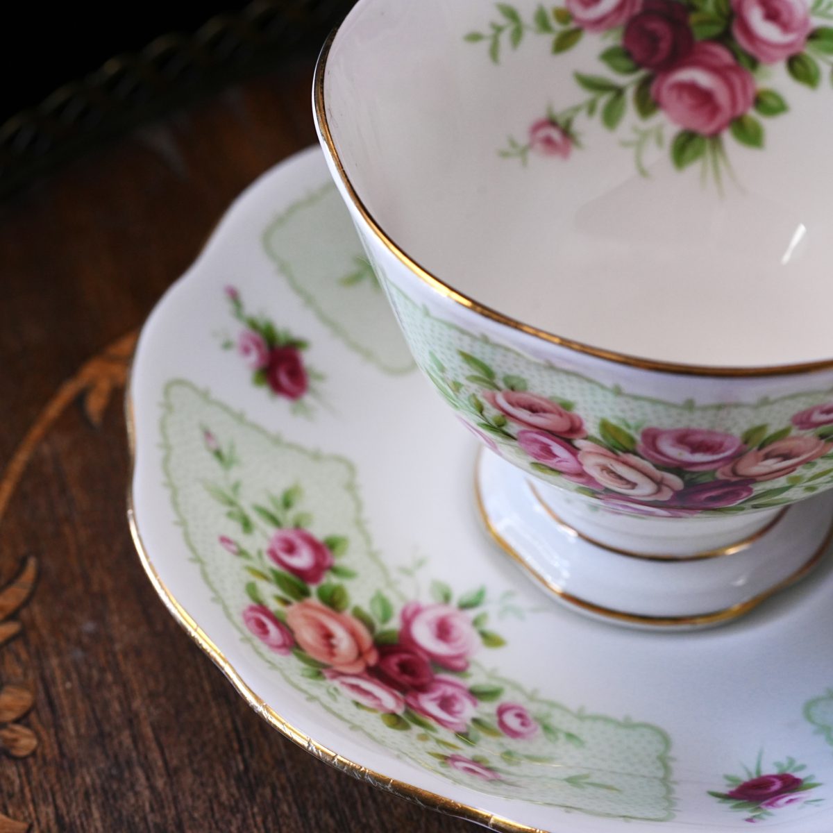 Vintage Royal Albert Pink Rose Teacup & Saucer photo 2
