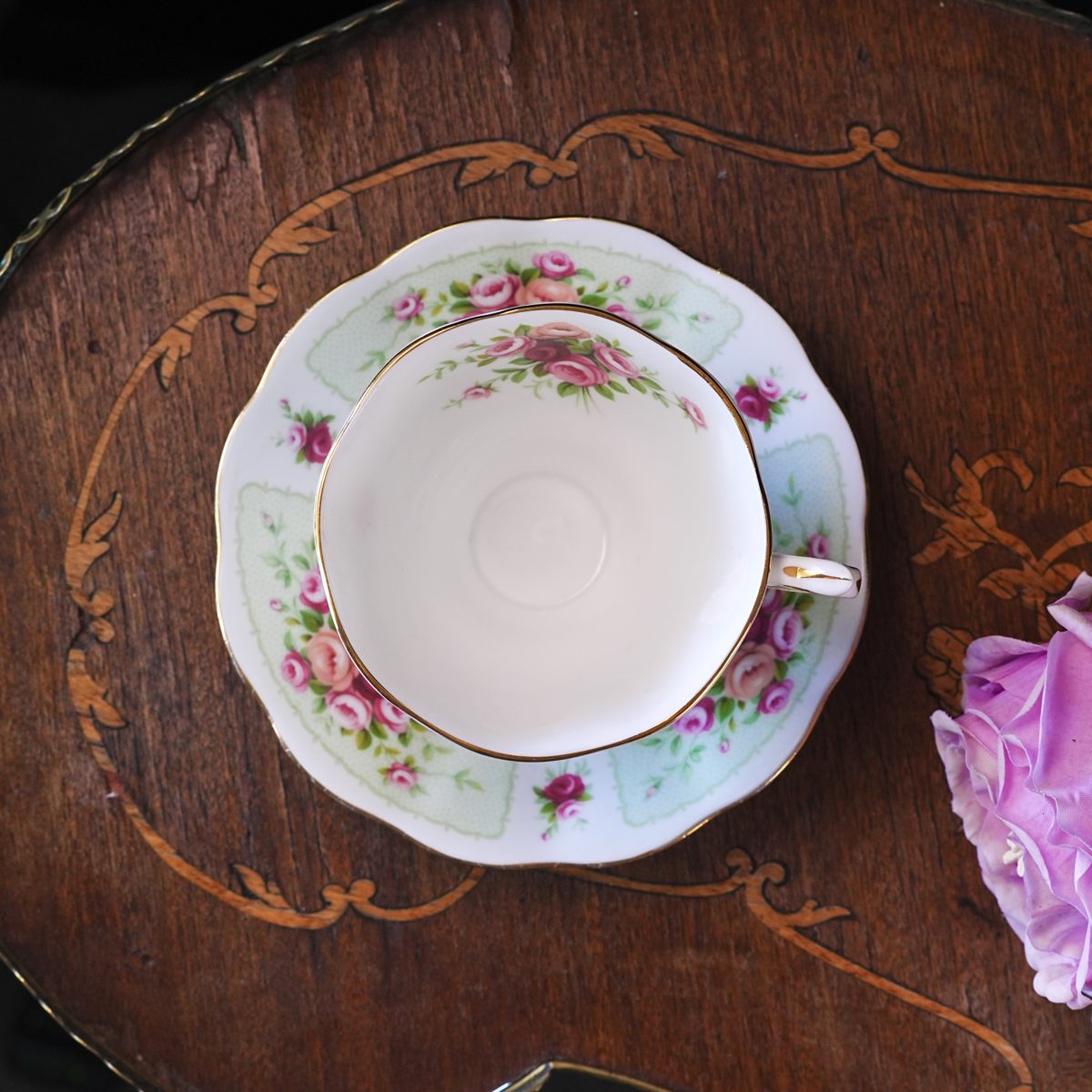 Vintage Royal Albert Pink Rose Teacup & Saucer photo 4