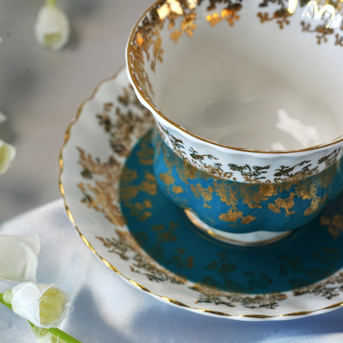 Vintage Royal Albert Regal Series Teal Teacup & Saucer photo 2