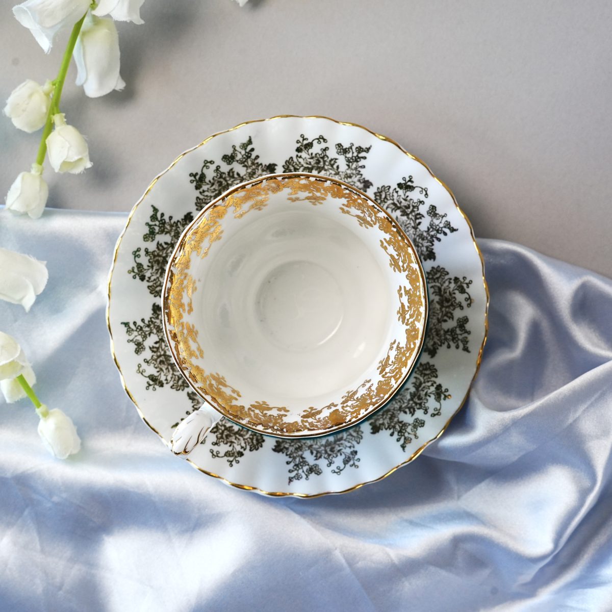 Vintage Royal Albert Regal Series Teal Teacup & Saucer photo 4