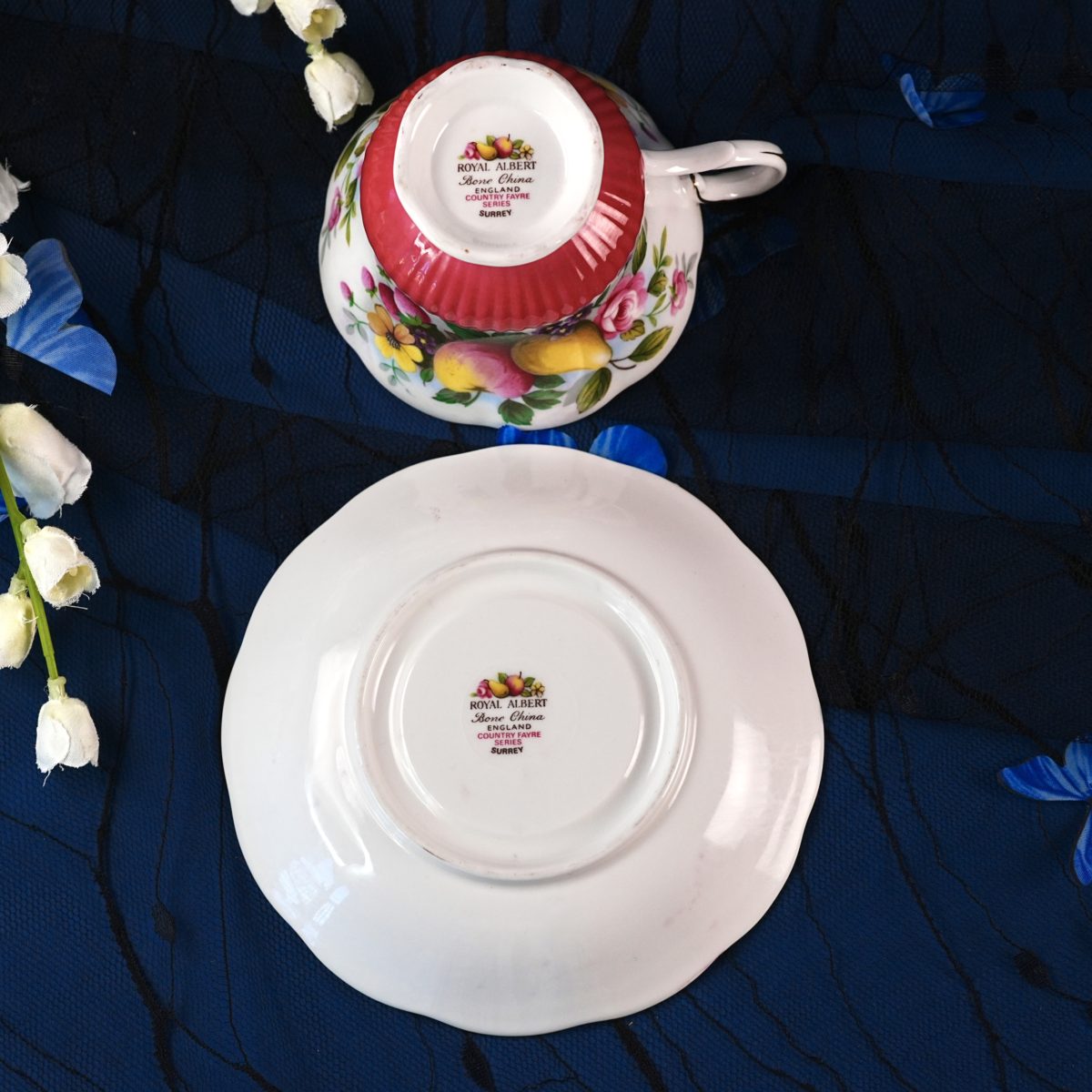 Maker's mark on the base of Vintage Royal Albert "Surrey" Teacup & Saucer