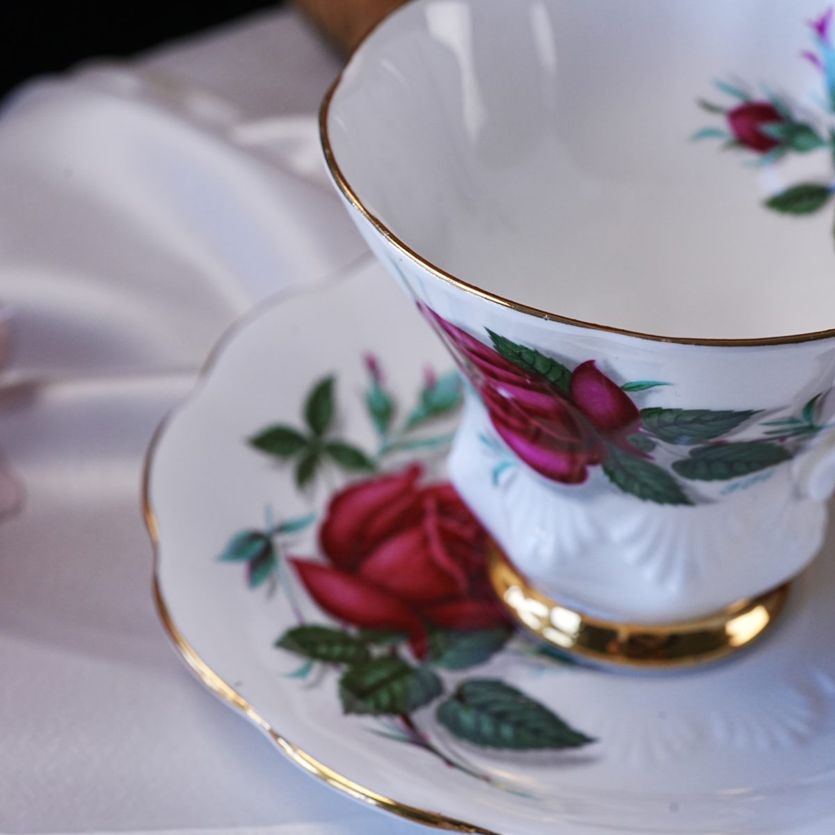 Vintage Royal Albert Crimson Rose Teacup & Saucer photo 2