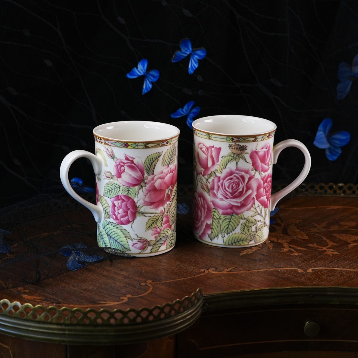 Vintage Royal Bone China Mug Pair photo 2