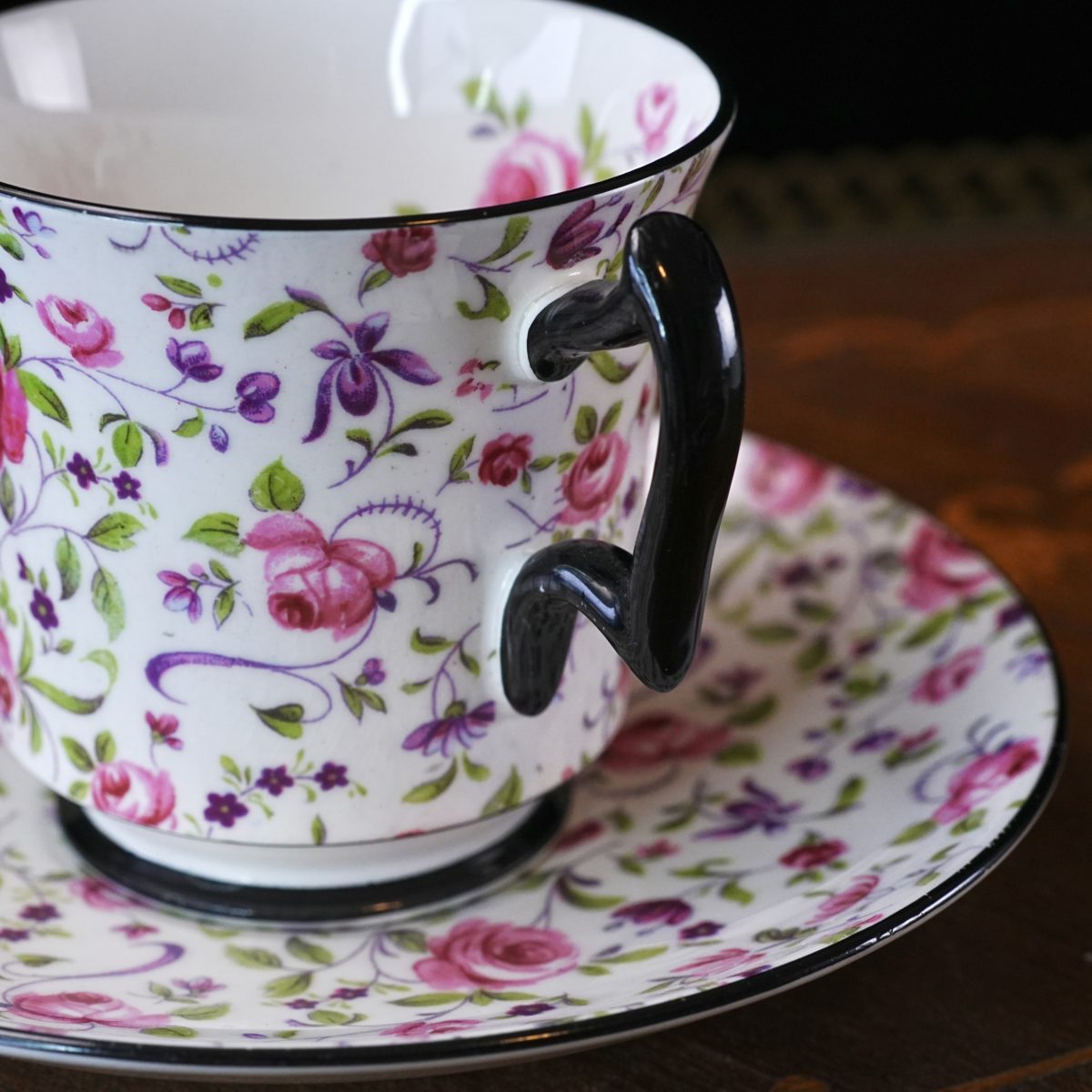 Vintage Royal Chelsea Chintz Teacup and Saucer photo 3