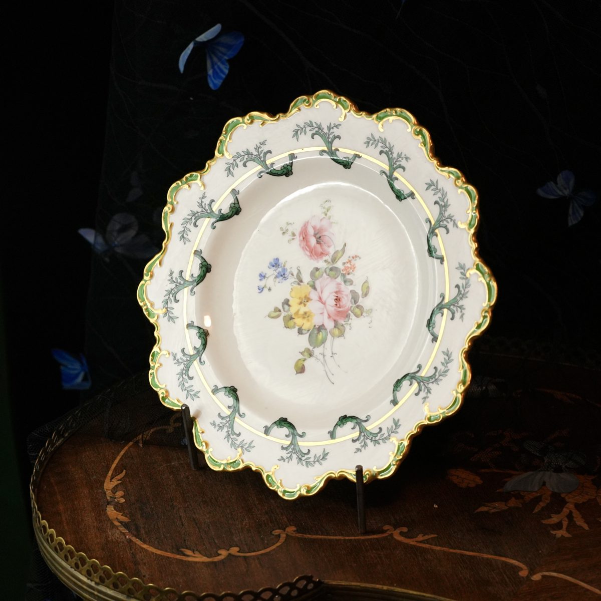 Antique Royal Crown Derby Hand Painted Dessert Plate photo 2