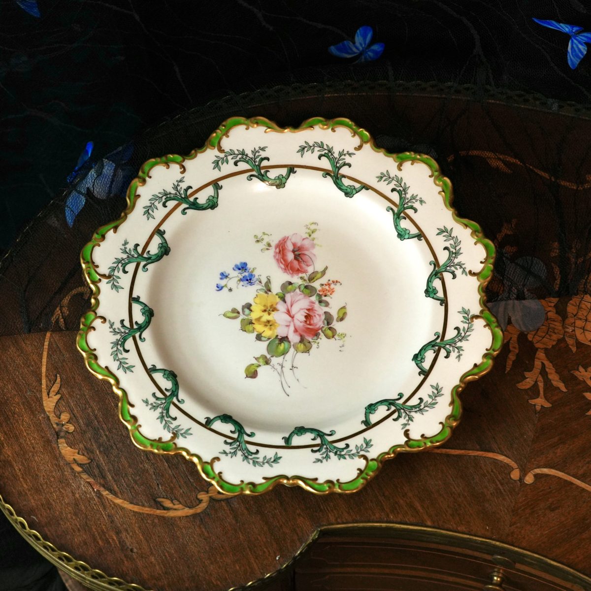 Antique Royal Crown Derby Hand Painted Dessert Plate photo 5