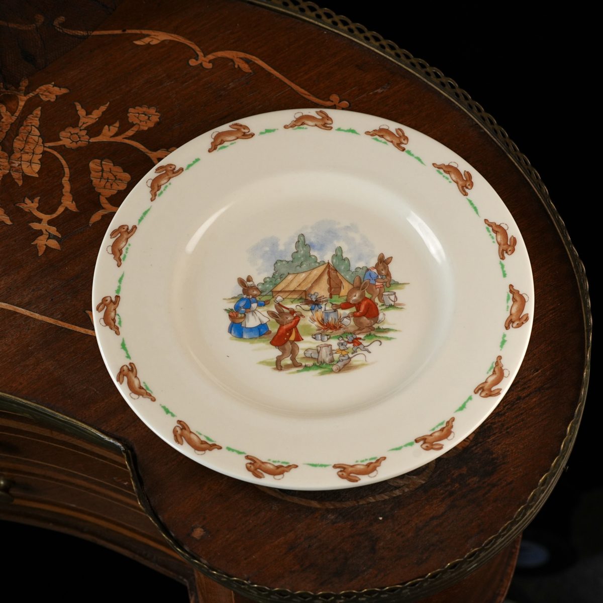 Vintage Royal Doulton Bunnykins Camping Scene Plate photo 4