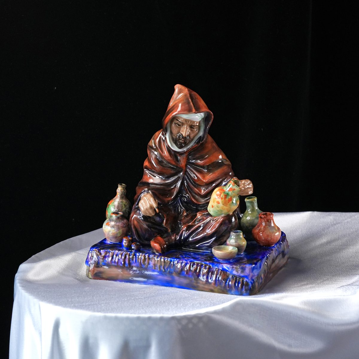 Vintage Royal Doulton "The Potter" HN1493 – Hooded Monk Sculpting Pottery, Charles Noke Design, Discontinued Bone China, England 1960s
