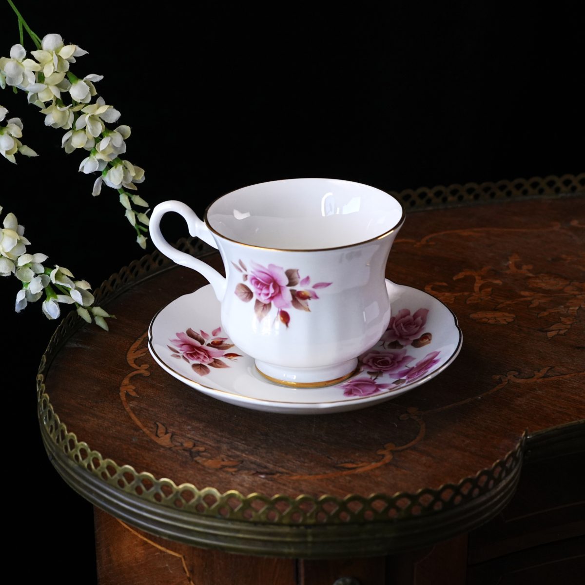 Vintage Royal Grafton Pink Rose Teacup and Saucer photo 2