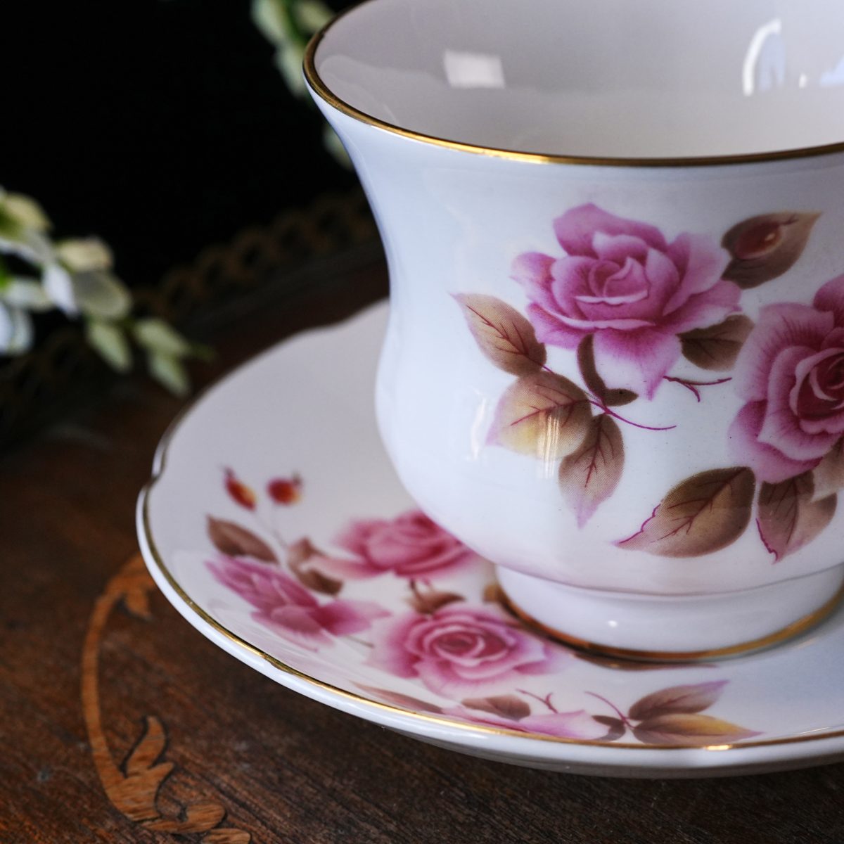 Vintage Royal Grafton Pink Rose Teacup and Saucer photo 4
