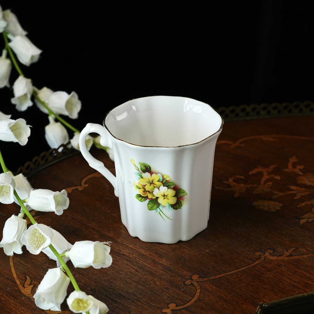 Vintage Royal Grafton Yellow Primrose Mug – Fine Bone China, England, Cottagecore Spring Botanical Coffee Tea Cup 1970s
