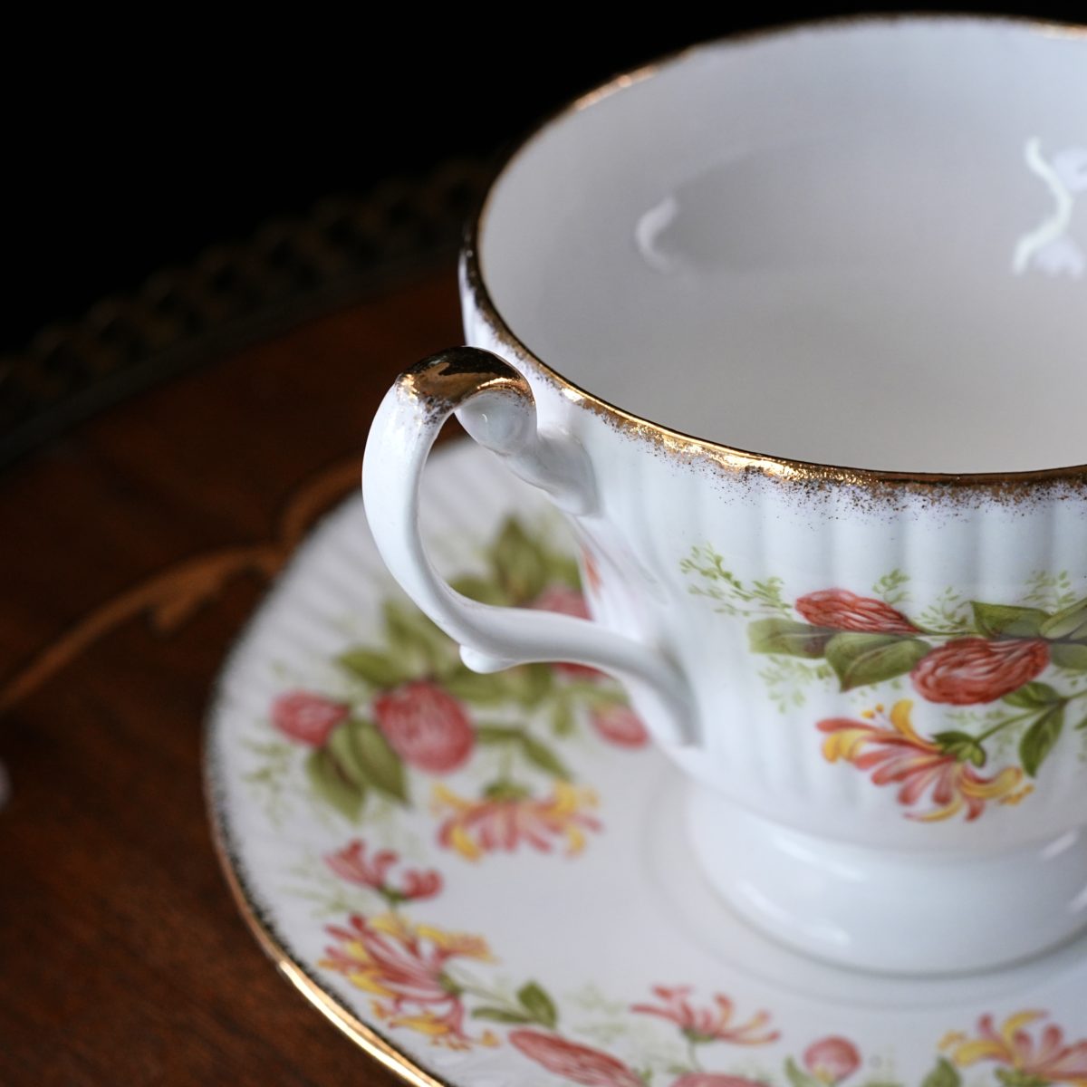 Vintage Royal Minster Honeysuckle and Clover Teacup and Saucer photo 4