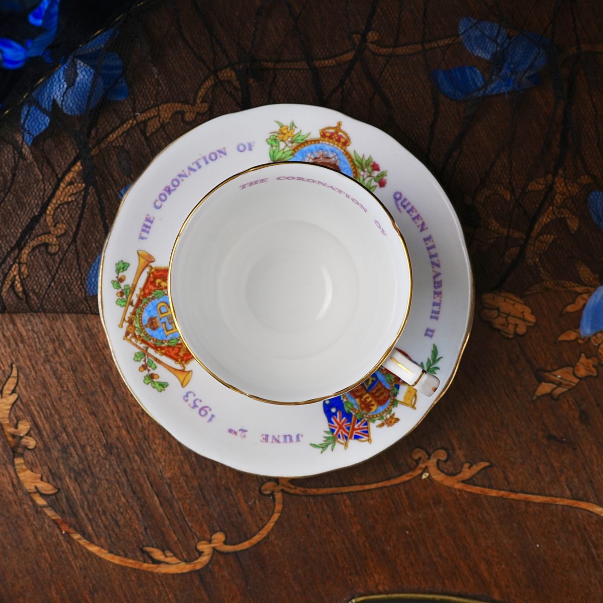Vintage Royal Stafford Queen Elizabeth II Coronation Teacup Saucer photo 2