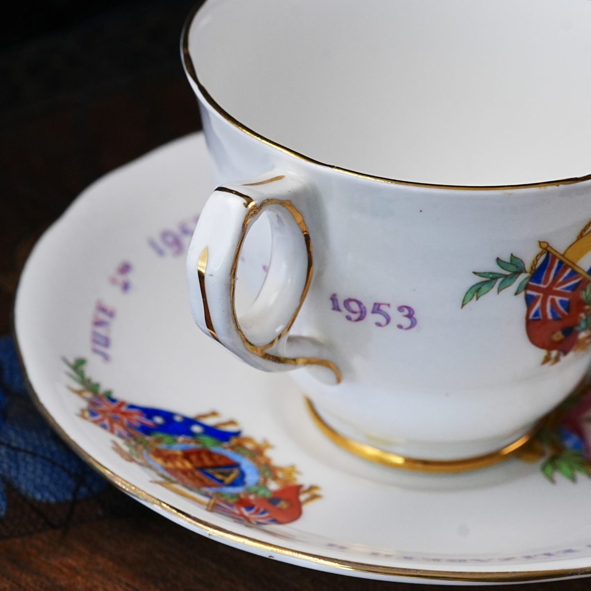 Vintage Royal Stafford Queen Elizabeth II Coronation Teacup Saucer photo 3