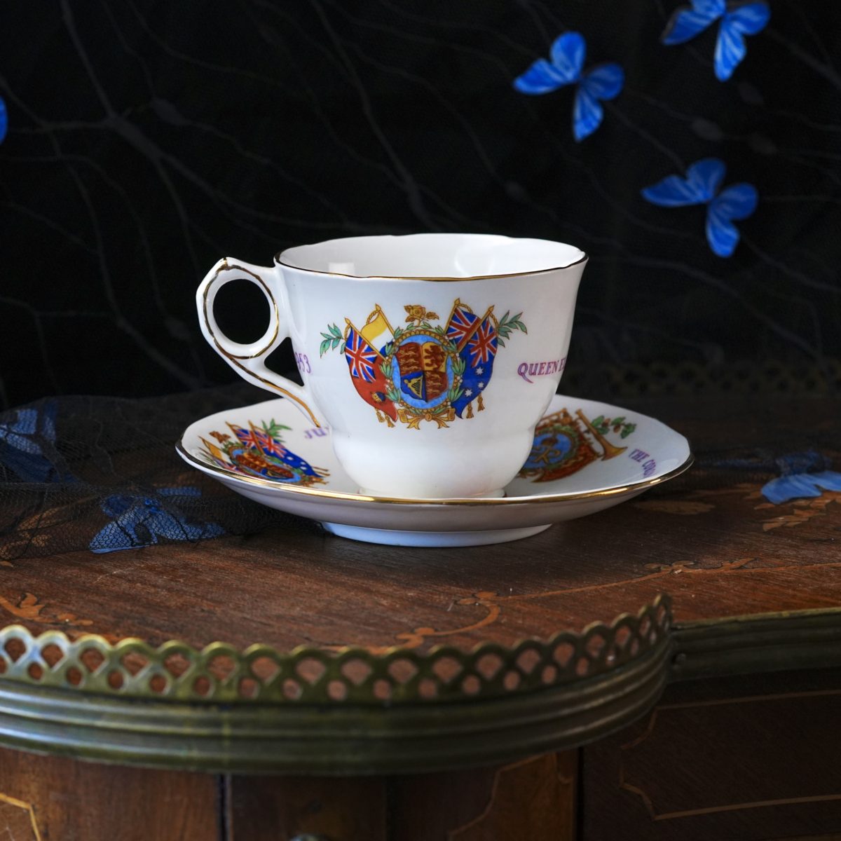 Vintage Royal Stafford Queen Elizabeth II Coronation Teacup Saucer photo 4