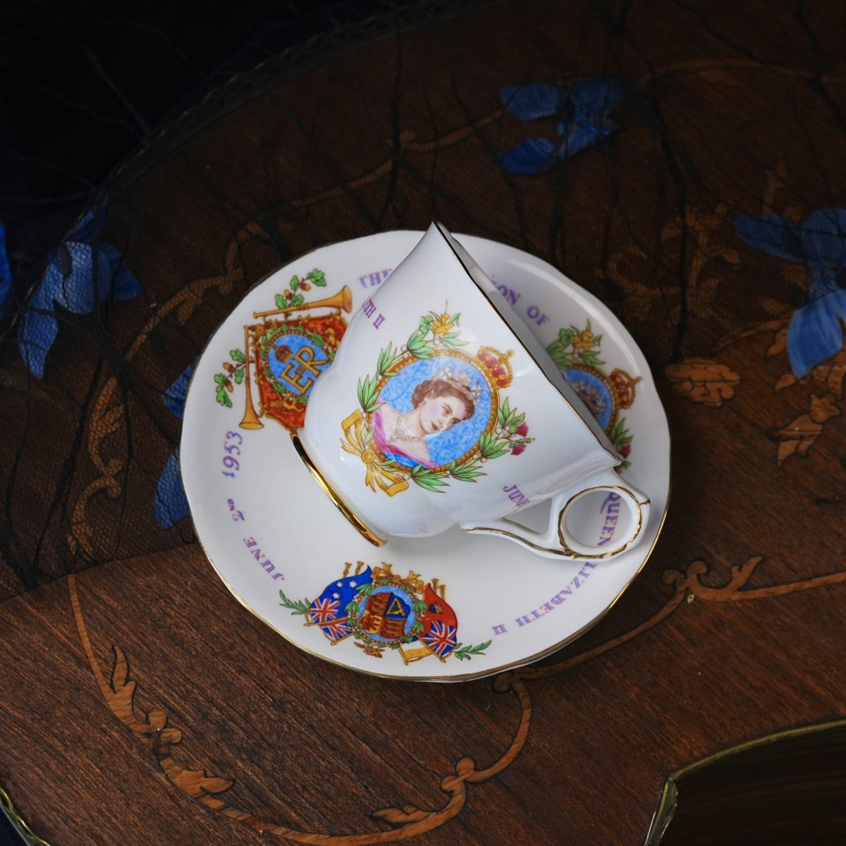 Vintage Royal Stafford Queen Elizabeth II Coronation Teacup Saucer photo 5