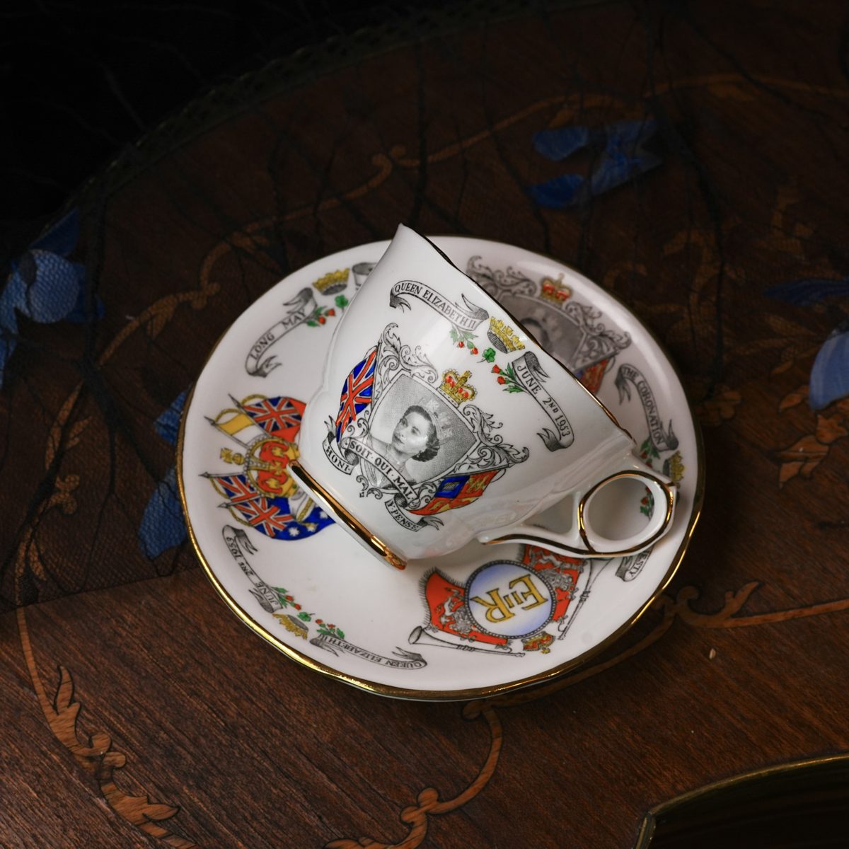 Vintage Royal Stafford Coronation Teacup Saucer Queen Elizabeth II photo 4
