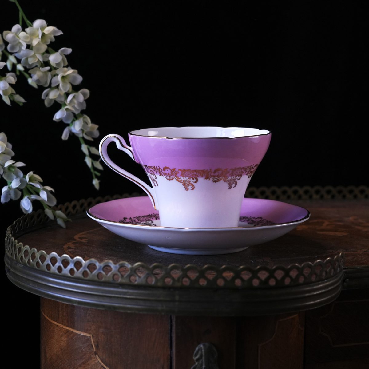 Vintage Royal Stafford Pink Lilac Teacup and Saucer photo 4