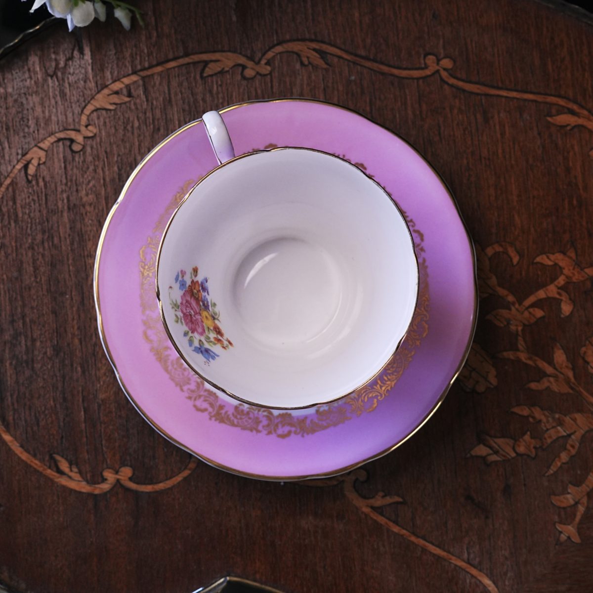 Vintage Royal Stafford Pink Lilac Teacup and Saucer photo 5