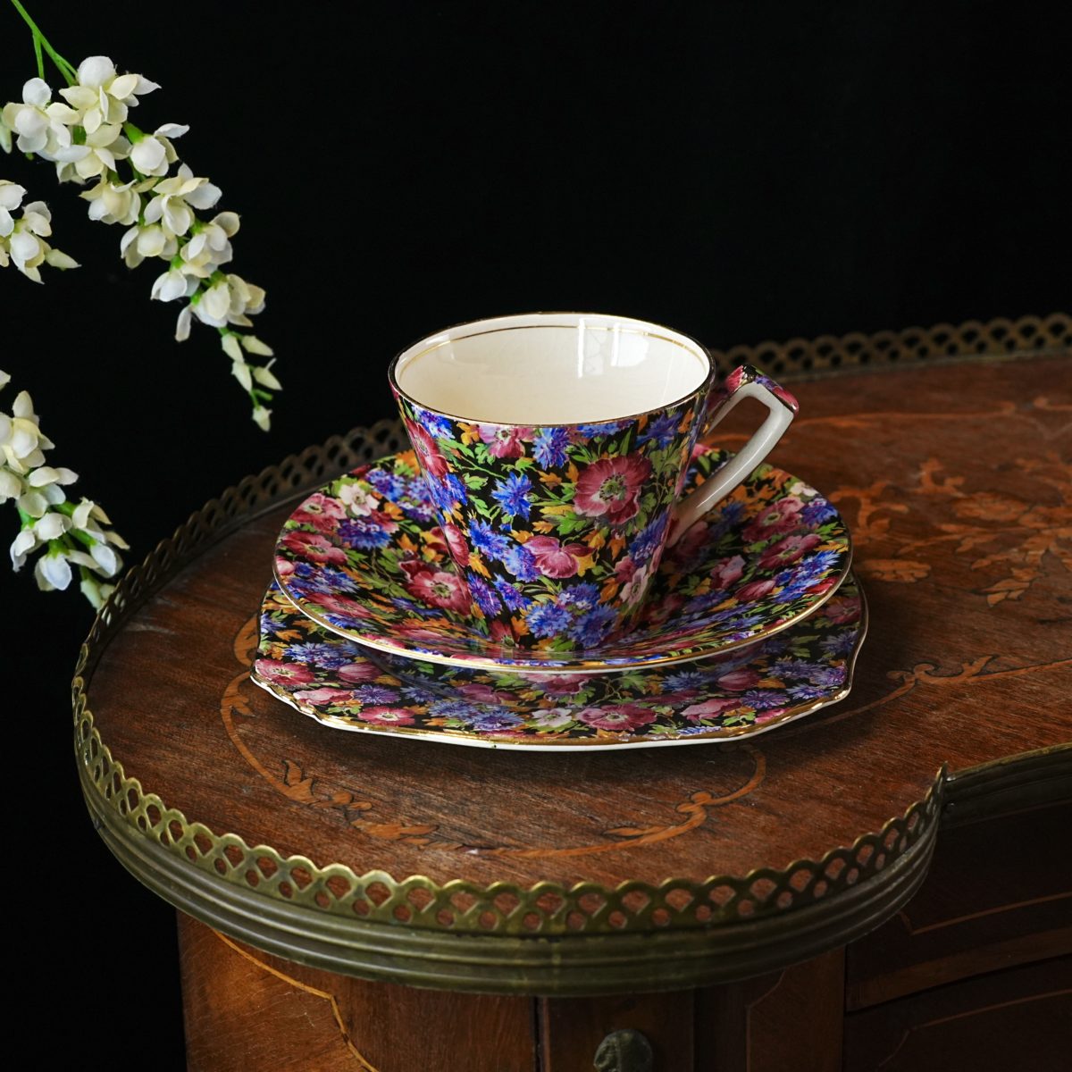Vintage Royal Winton Majestic Chintz Tea Trio photo 3