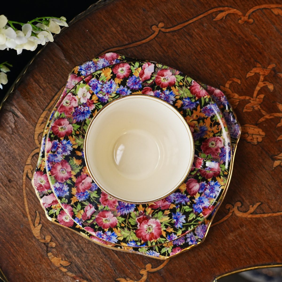 Vintage Royal Winton Majestic Chintz Tea Trio photo 4