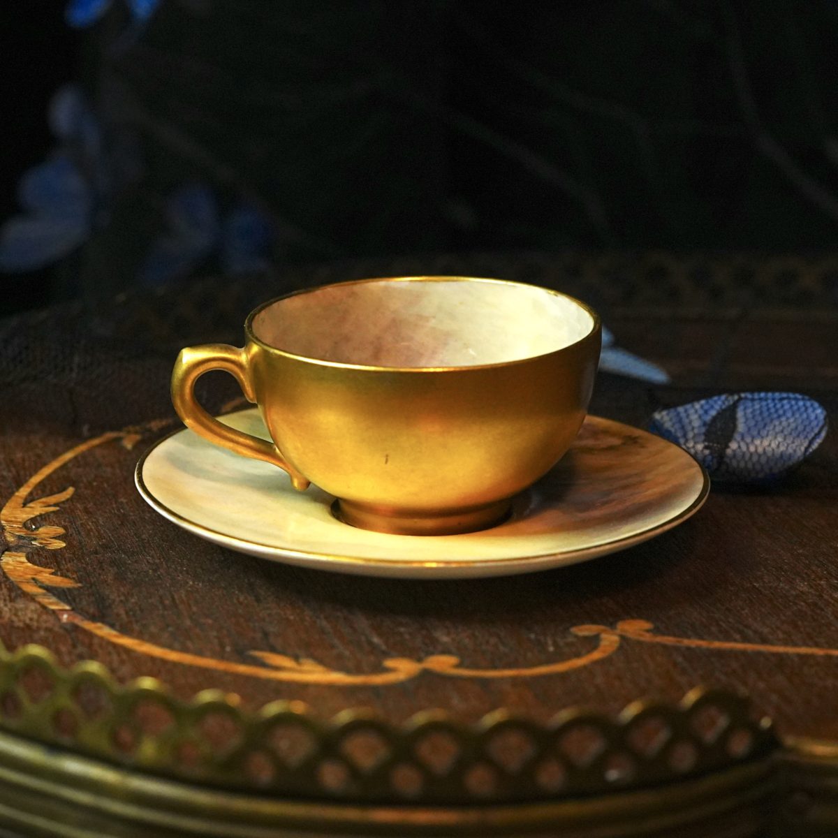 Antique Royal Worcester Highland Cattle Coffee Cup Saucer photo 2