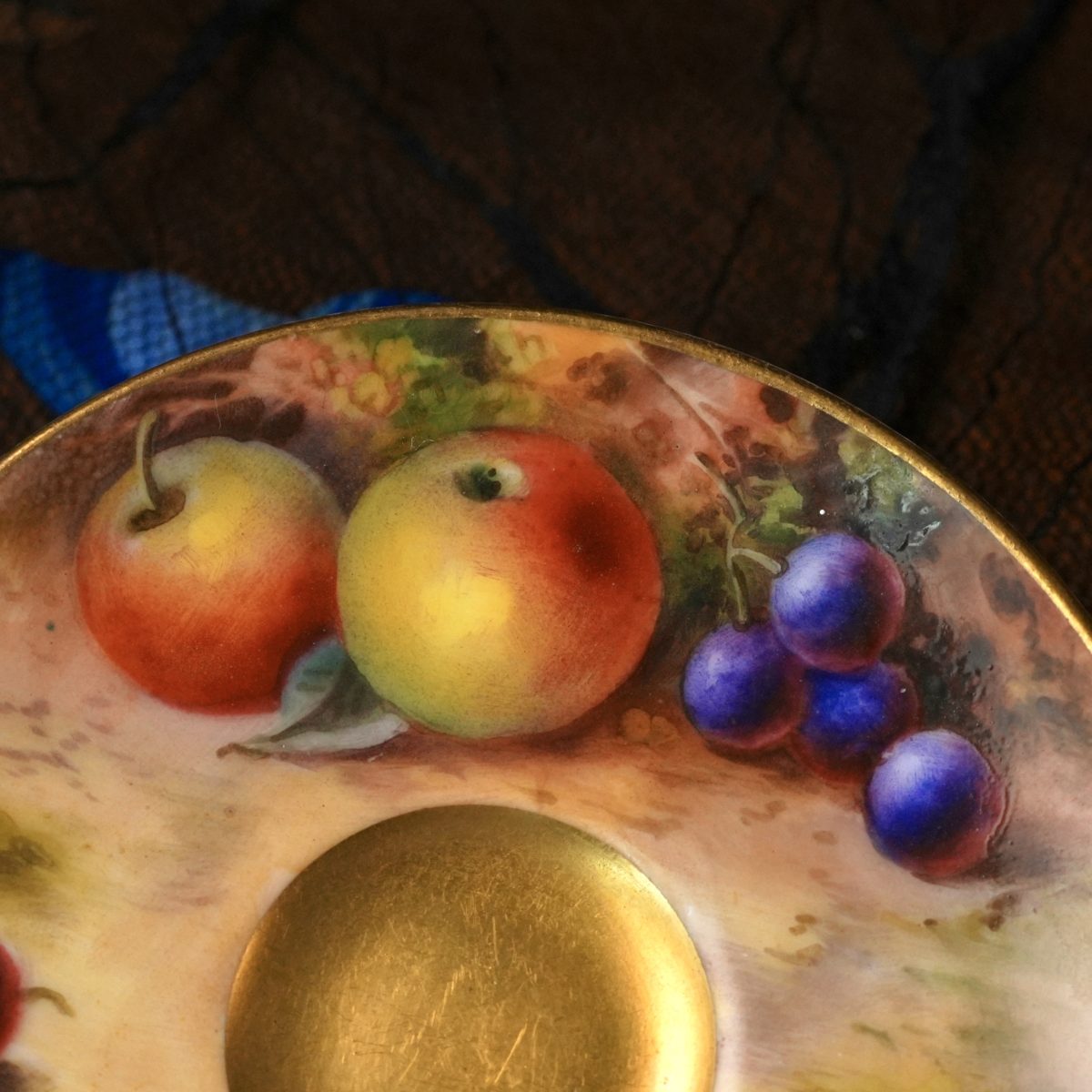 Antique Royal Worcester Painted Fruit Saucer Signed Flexman photo 3