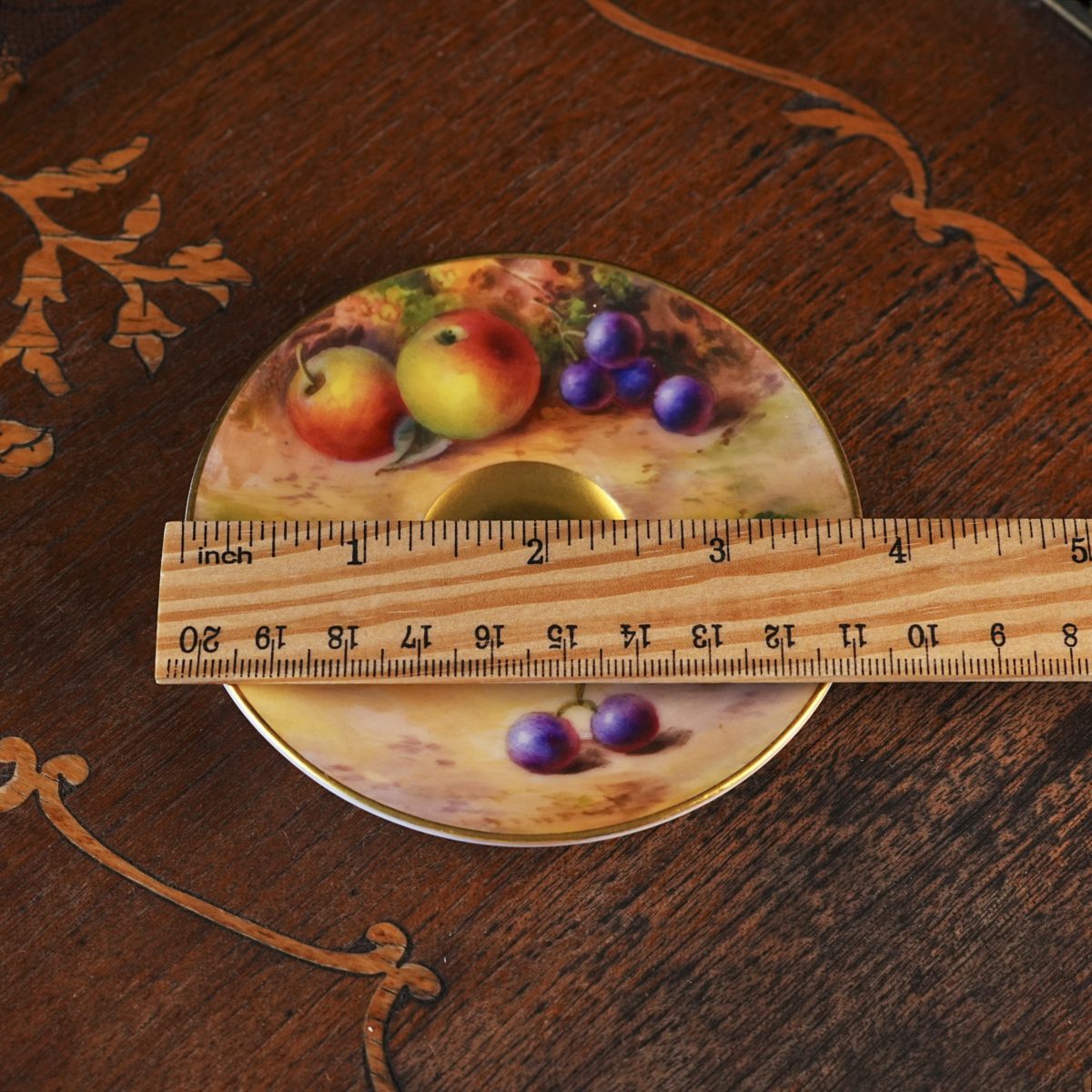 Antique Royal Worcester Painted Fruit Saucer Signed Flexman photo 5