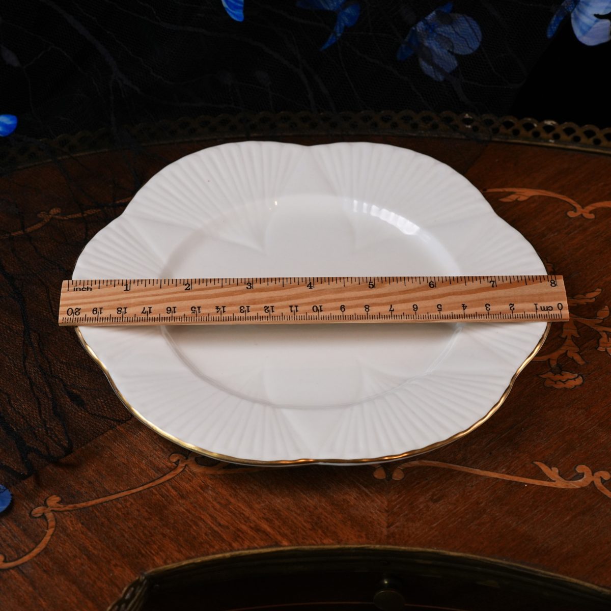 Vintage Shelley Dainty White Fluted Bone China Plate photo 5