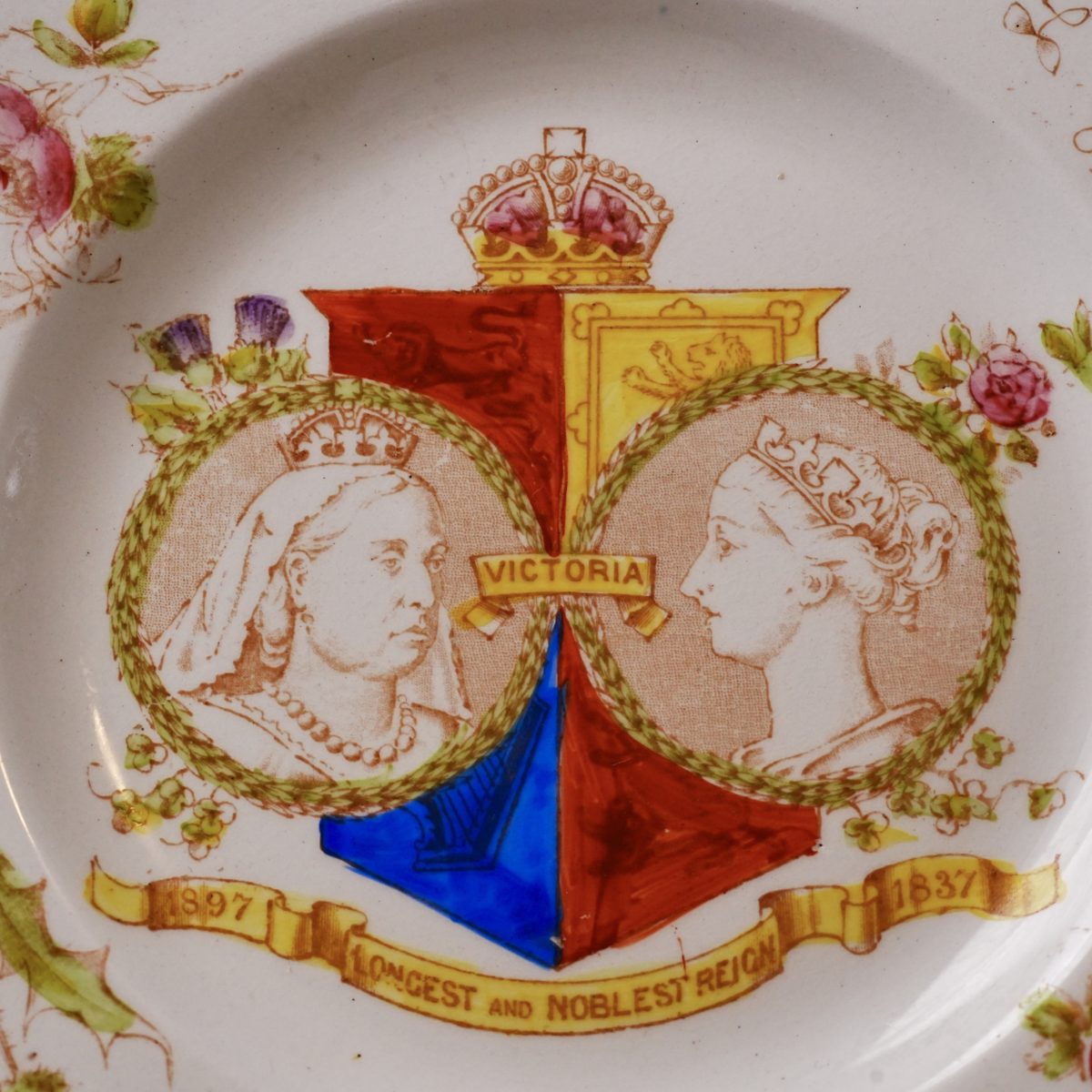 Antique Allertons Queen Victoria Diamond Jubilee Plate 1897 photo 2