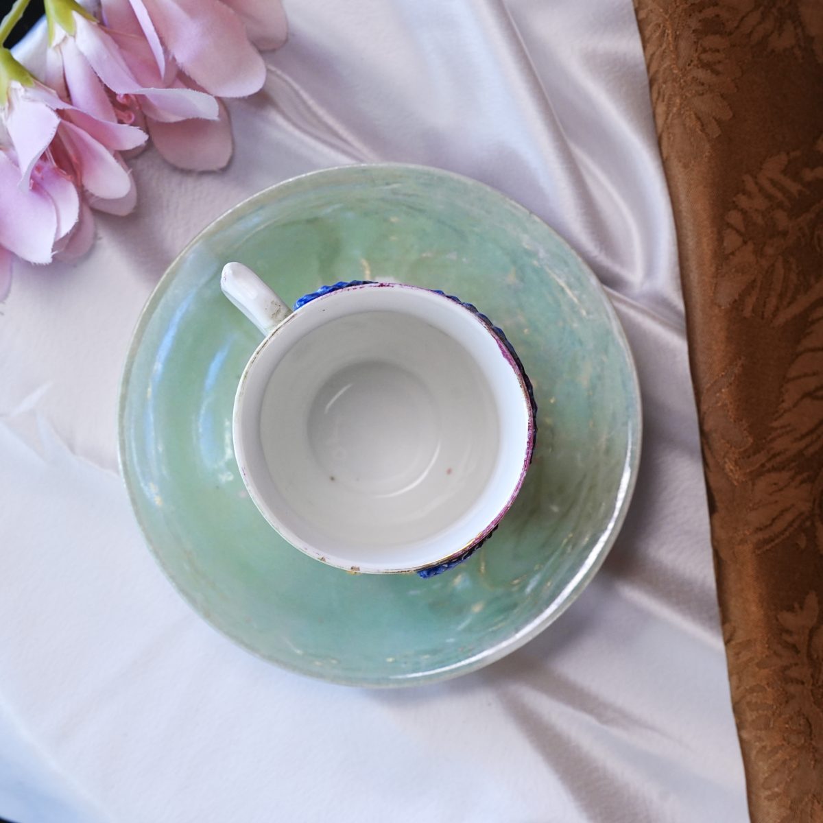 Antique Victorian "A Present" Souvenir Cup and Saucer photo 4