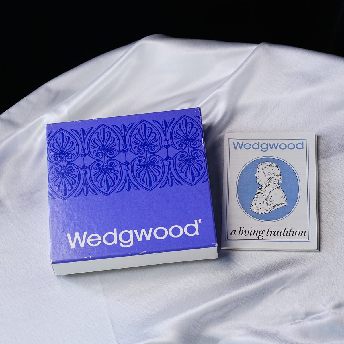 Vintage Wedgwood Pale Blue Jasperware Miniature Fluted Tray photo 2