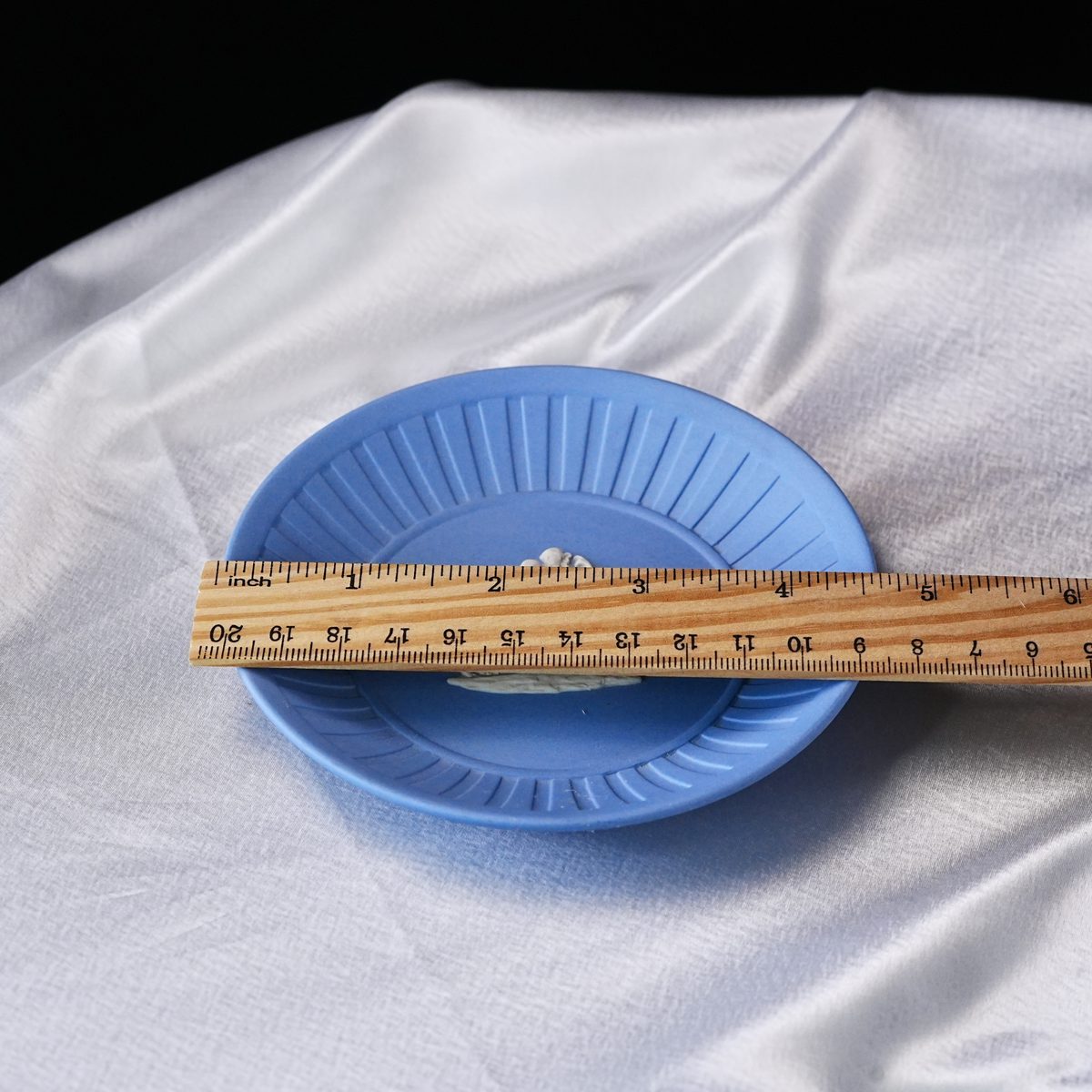 Vintage Wedgwood Pale Blue Jasperware Miniature Fluted Tray photo 4