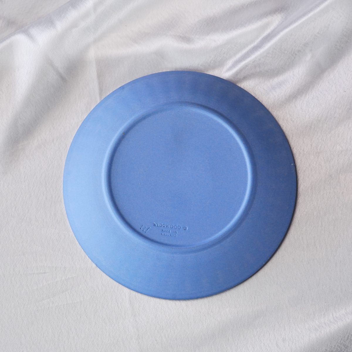 Maker's mark on the base of Vintage Wedgwood Pale Blue Jasperware Miniature Fluted Tray
