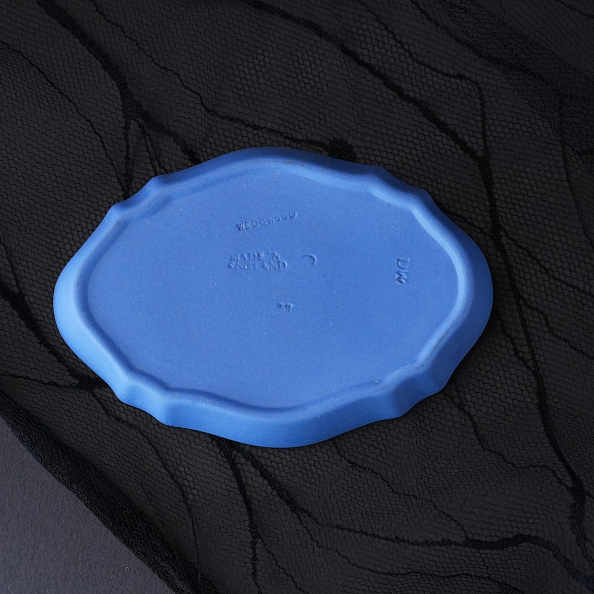 Vintage Wedgwood Pale Blue Jasperware Oval Pin Tray photo 3