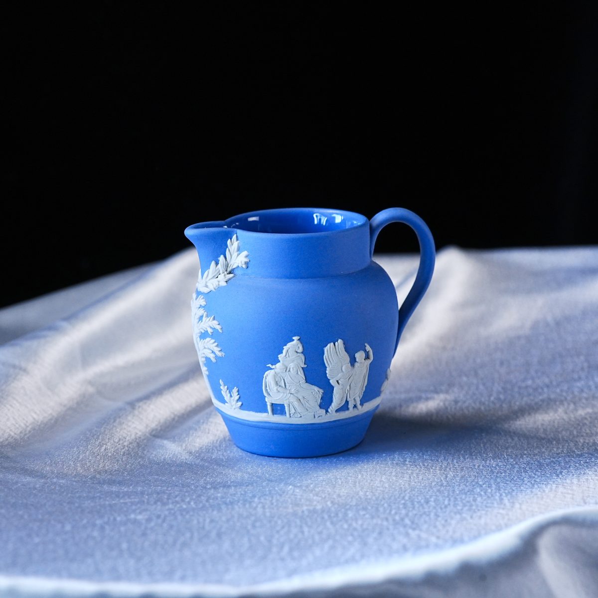 Vintage Wedgwood Pale Blue Jasperware Etruscan Jug photo 4