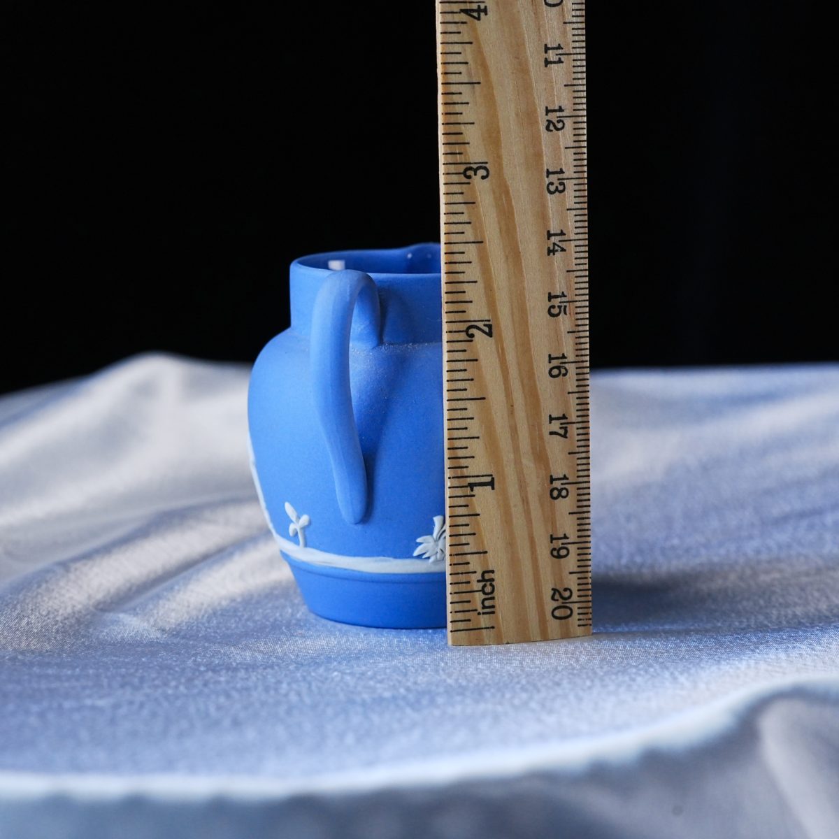 Maker's mark on the base of Vintage Wedgwood Pale Blue Jasperware Etruscan Jug