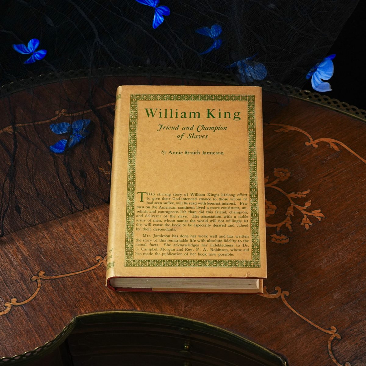 中文物件研究报告｜Annie Straith Jamieson《William King: Friend and Champion of Slaves》（Missions of Evangelism, Toronto｜Copyright Canada 1925｜原版书衣尚在｜加拿大黑人史第一手传记）