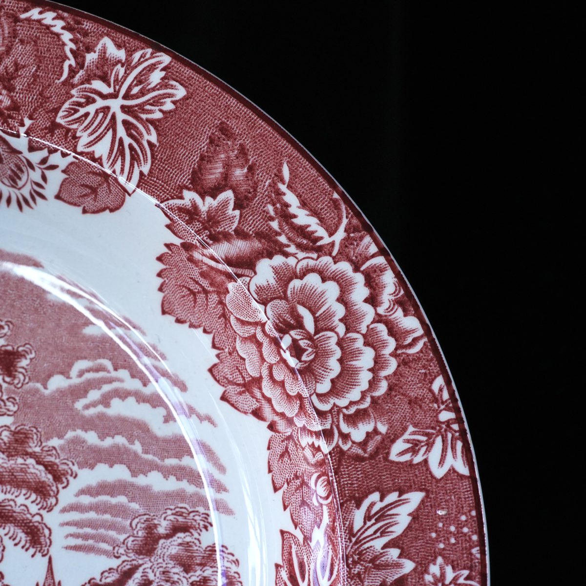 Vintage Wood & Sons English Scenery Pink Transferware Soup Bowl photo 3